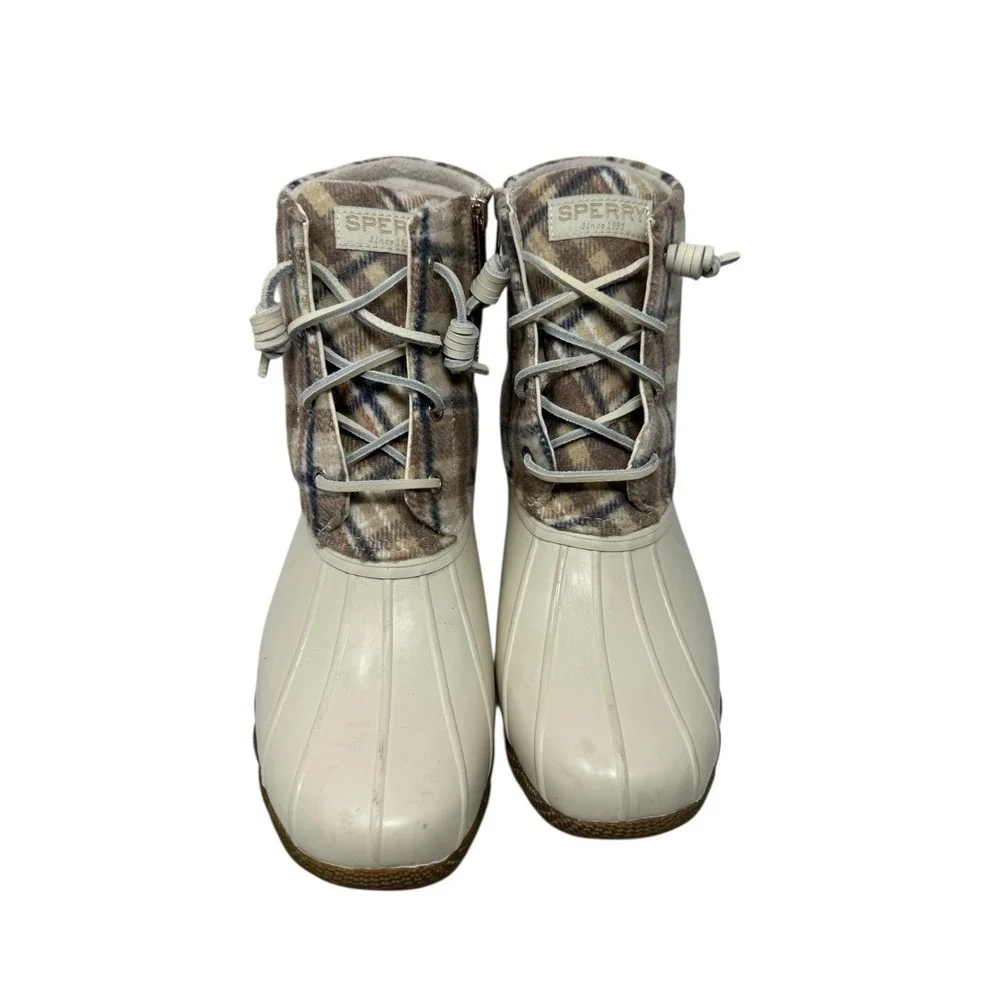 Sperry 🤑Women's 🖤Saltwater Plaid Wool  Waterproof Snow /rain‎ Duck Boots 10